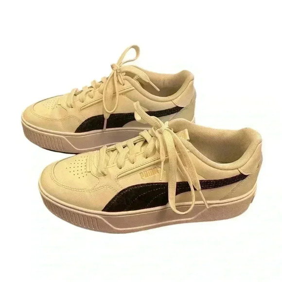 Puma Karmen Rebelle Sneaker in Cream and Animal Print Size 8.5 - Picture 4 of 10